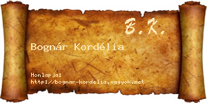Bognár Kordélia névjegykártya